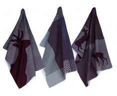 KECKU 390187Â Henrik (12294, 12293, 12292) Strofinaccio Set Henrik II, 100% Cotone, Multicolore, 18Â x 13Â x 5Â cm