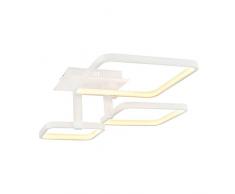 Homemania Lampada a Soffitto Plaza Plafoniera, Quadrata, da Parete, Bianco in Metallo, 55 x 55 x 20 cm, 1 x LED, 57W, 5985LM, 4200K, Luce Bianca Naturale