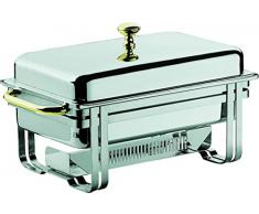 MEPRA Buffet Chafing Dish Rettangolare con Coperchio Amovibile, Acciaio Inossidabile 18/10