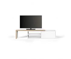 TemaHome Mobile TV modulabile Move Bianco Opaco e Legno con 1 Anta Scorrevole