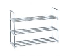 Relaxdays 10020501_348 Scarpiera, Scaffale Portascarpe, Versatile, Stabile e Sicuro, Poco Ingombrante e Pratico, 31 X 90 X 70 cm, Argento