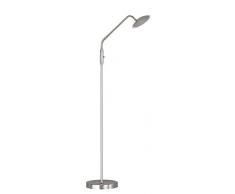 WOFI Lampada Da Terra, Metallo, integrato, 12Â W, in nichel opaco/cromato, 23Â x 23Â x 135Â cm