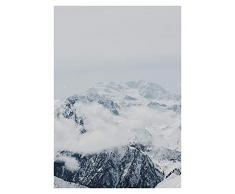 Komar - Quadro da Parete Mountains Clouds, per Soggiorno, Camera da Letto, Decorazione, Stampa Artistica, Disponibile in 3 Misure, Nero, Bianco, Grigio, P126A-50x70