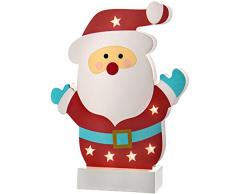 WeRChristmas - Decorazione a Babbo Natale da tavolo, legno, Legno, multicolour, 18 x 5 x 24 cm