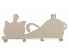Villa dâEste Home Tivoli Cats Appendiabiti, Latta, Grigio, 24x7x51 cm