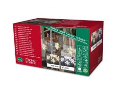 Konstsmide 4433-203 / Tenda stelle LED in acrile set da 5 pezzi / 48 diodi bianco freddi / 24V trasformatore da interno/cavo trasparente