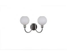 SP Light and Design Diva Parete 2 R, Struttura Cromo, Vetro Bianco Lampada 4 W