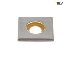 SLV Dasar luce piano Mini lampada LED per esterni, quadrato, acciaio inossidabile 316, 31 LAUREA, 2 W, 3000 K, IP67 233550