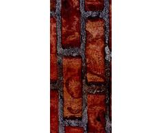 PeelitStickit ID 032-60 x 130 cm, Colore: Rosso Effetto Muro di Mattoni in Stile, di Alta qualitÃ , Carta da Parati, in Vinile, da Parete