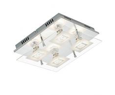 Briloner LeuchtenâLED Plafoniera, Luce da Soffitto, 4 x LED GU10 3 Watt, 250 Lumen, Cromata