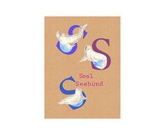 Komar Quadro da Parete ABC Animal S Poster Immagine Soggiorno Camera da Letto Decorazione Stampa Stampa Senza Cornice Disponibile in Tre Misure, Multicolore, P036S-40x50