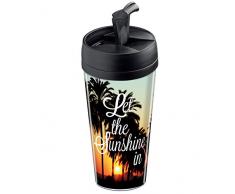 Wantit Mugisolet Tazza da Viaggio isotermica Personalizzabile, con Scritta Let The Sunshine, in plastica, Multicolore, 7,8 cm
