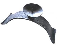 Lorenz Ferart 6196.0 Portacandele, Ferro Battuto, Struttura Base Nero Sfumata a Mano, Argento