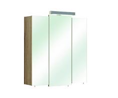 Pelipal 380 - Armadietto con Specchio, Modello Livorno I, in Legno di Rovere Sanremo, 20,0 x 68,0 x 73,0 cm