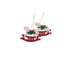 Pack 2 pendenti cavallo dondolo glitter ass.11x8 cm