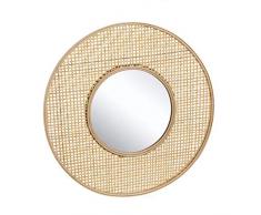 Dcasa bambù Intrecciato specchi da Parete mobili Adesivi Decorazione della casa Unisex Adulto, Colore Unico