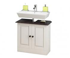 LifeStyleDesign - Mobile per lavabo Rico, in Legno, Bianco/Avana, 60 x 30 x 55 cm
