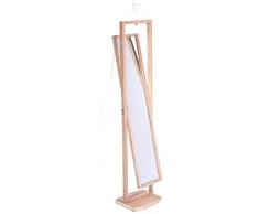 Better & Best Lampada da pavimento, con specchio lungo oscillante, colore naturale, dimensioni 27 x 23,5 x 140 cm, materiale: legno/vetro