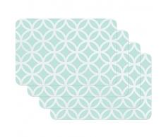 Venilia Mint Stampate Circle Verde Menta, Tavola, Tovaglietta per Sala da Pranzo, a Prova di Cibo, 4 Pezzi, 30 x 450 cm, 59043, 30 x 45 cm