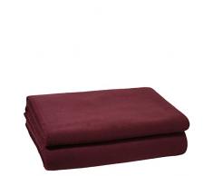 zoeppritz since 1828â, Coperta in Morbido Pile con Punto duncinetto da 160 x 200 cm, Poliestere/Viscosa, 390 Vino, 160 x 200