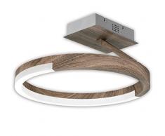 Honsel Lampada da soffitto 16.6 W, Color Legno, 40 x 40 x 18 cm