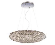 Ideal Lux King SP12 Lampada a Sospensione G9, Cromo