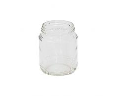 Gruppo Vetro Somma Vaso Alimenti Tipo Miele Contenitore Realizzato in Vetro Adatto per La Conservazione di Prodotti Alimentari. Imboccatura Twist off. Colore Bianco, Argento, Unica