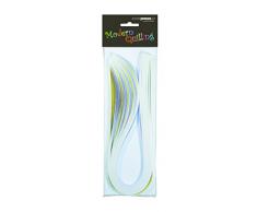 Marpa Jansen Strisce di Carta per Quilling, 3 mm x 48 cm, 100 Strisce, 130 g/m2, Fai da Te, Colori Assortiti, Panna/Bianco