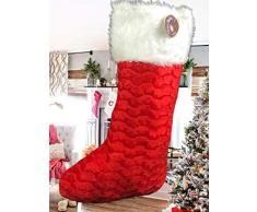 Gifts 4 All Occasions Limited - Calza di Babbo Natale, 50 cm, Colore: Rosso/Bianco, Taglia Unica