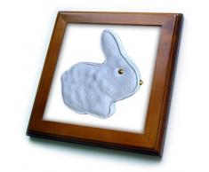 3dRose Blue Marshmallow Coniglietto Pasquale Candy-Framed mattonelle, 6Â x 15,2Â cm, Legno/Ceramica, Multicolore, 8Â x 8