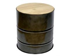 DS Dropshipping Tavolino a barilotto di Metallo Industriale Vintage 46,5 Dia. x 50cm