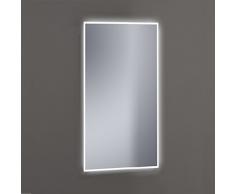 Kristaled Specchio da Bagno con retroilluminazione, Vetro, Argento, 45Â x 90Â x 2.5Â cm