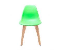 Gasoline - Sedia Modello School Green X1, Polipropilene e Legno, Multicolore, Taglia Unica