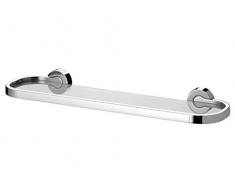 Bisk 45.8 x 5 x 12.7 cm Ventura Mensola in Vetro, Zinco Cromato