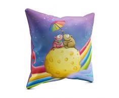 Picanova - Cuscino Decorativo in Raso, Multicolore, 40 x 40 cm