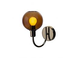 SP Light and Design Diva Parete 1 R, Struttura Oro, Vetro Ambra Lampada 4 W