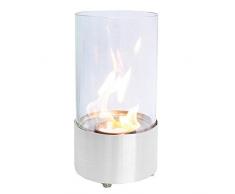 TECNO AIR SYSTEM Sorrento biocamino da Tavolo, Acciaio, Vetro, Bianco, Unica