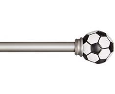 AmazonBasics - Bastone per tende, 1,6 cm, con elementi decorativi a forma di pallone da calcio, 218 cm
