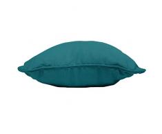 Douceur dIntérieur Panama Cuscino con bordino, in cotone, colore: Blu, Cotone, blu, 40 x 40 cm