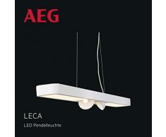 AEG Leca - Lampadario a sospensione a 4 luci, 108 cm, in alluminio, 48 W, colore: Bianco