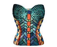 World Art, TWTS16206, Lampada scultura da tavolo corpetto, Lampade Tiffany, 32.5 x 39.5 x 25.5 Cm