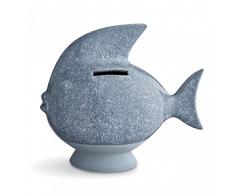 Kähler Fishy Salvadanaio, Ceramica, Blu, 17cm