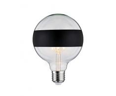 Paulmann 28682 LED filamento G125 6 Watt Lampadina Cerchio 2700 K Bianco Caldo dimmerabile E27 6.5 W, Specchio ad Anello Nero Opaco