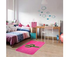 HOK- Tappeto ultra morbido a forma di cactus rosa â poliestere â 70 x 95 cm â Tappeto per camera dei bambini â Made in Europe