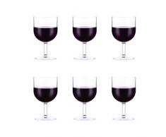 Bodum 11925-10SA OKTETT 6 Bicchieri da vino rosso in plastica duratura, 0,25 litri