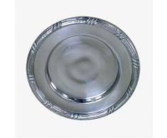 Better & Best Cruces - Sottopiatto in metallo, rotondo, colore argento, dimensioni 28 x 28 x 1,5 cm