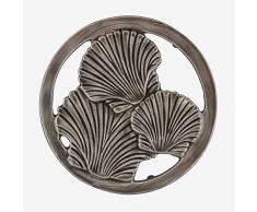 Better & Best Sottopentola in metallo smaltato, rotondo, decorato con conchiglie, colore: grigio, dimensioni: 20 x 20 x 1,5 cm