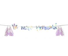 Talking Tables Me More Mermaid Ghirlanda con Nappe 3Â metres, Carta, Multicolore, 2Â x 28Â x 17.3Â cm