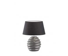 Fischer&Honsel Kian - Lampada da tavolo in ceramica, 60 W, colore: Grigio