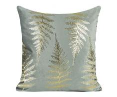 Design91 - Federa per Cuscino, Morbida e Decorativa, per Camera da Letto, Soggiorno, 2 Pezzi, Argento + Oro, 45 x 45 cm